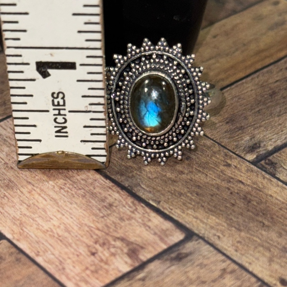 Fiery Labradorite Silver Ring - image 6